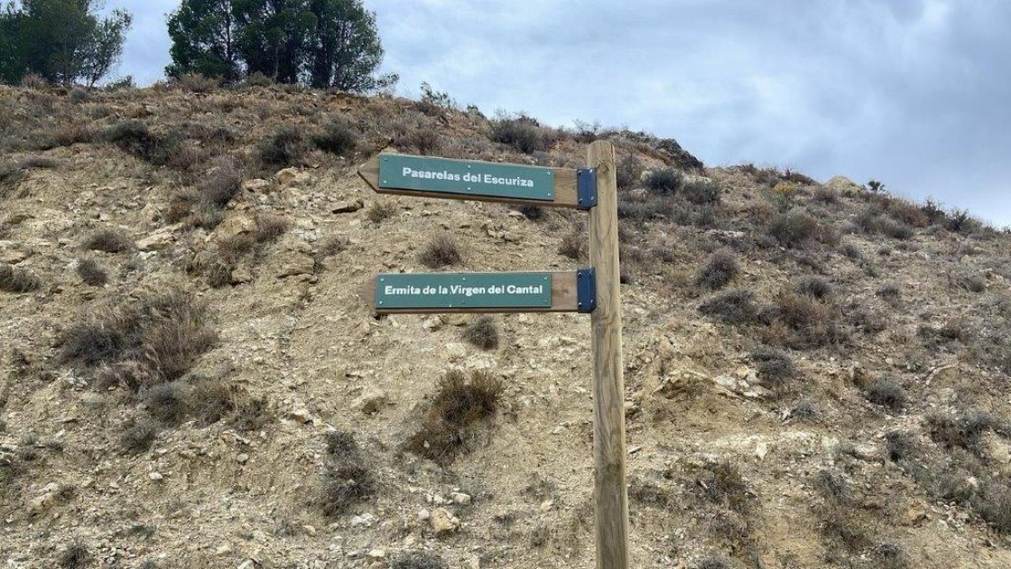 Las pasarelas del Escuriza ya son accesibles por una nueva ruta desde Oliete