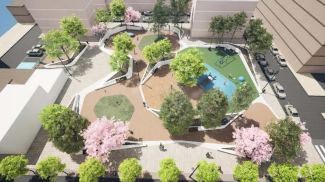 El nuevo parque de la Avenida Aragón de Alcañiz: más zonas verdes y suelos blandos