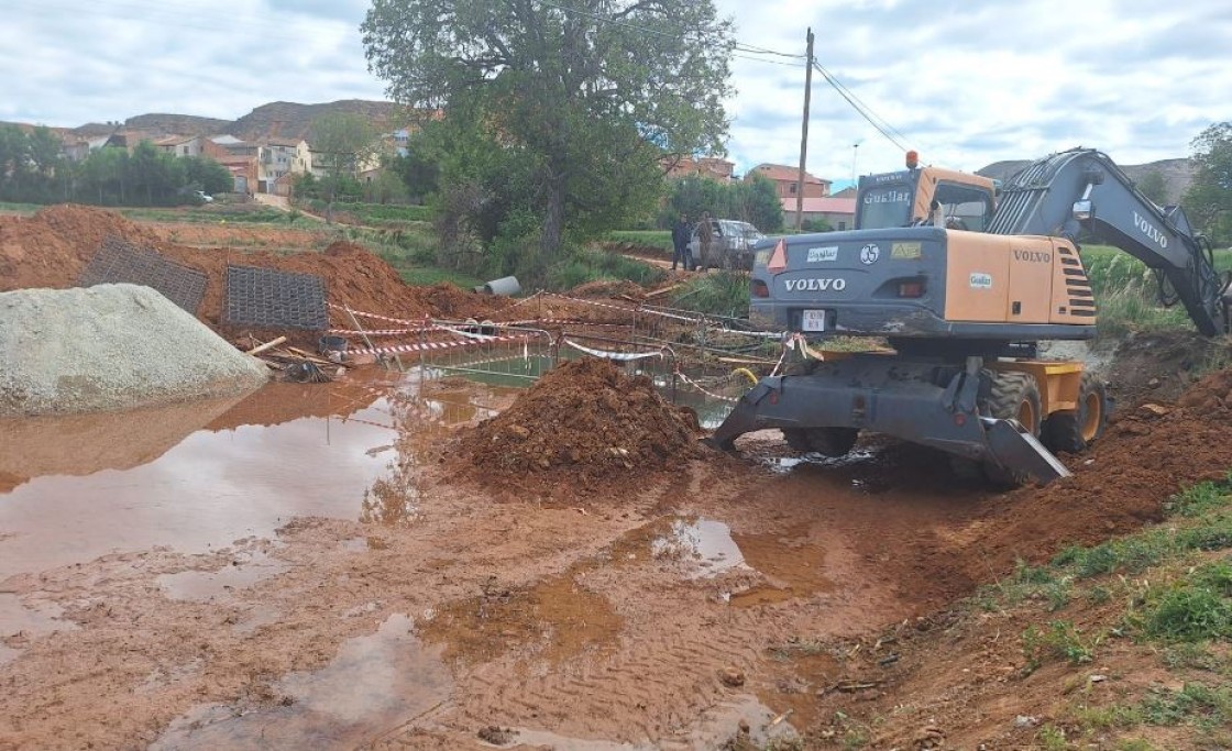 Las obras de construcción de la estación de bombeo de aguas residuales de Villaspesa, posible objetivo de acto vandálico