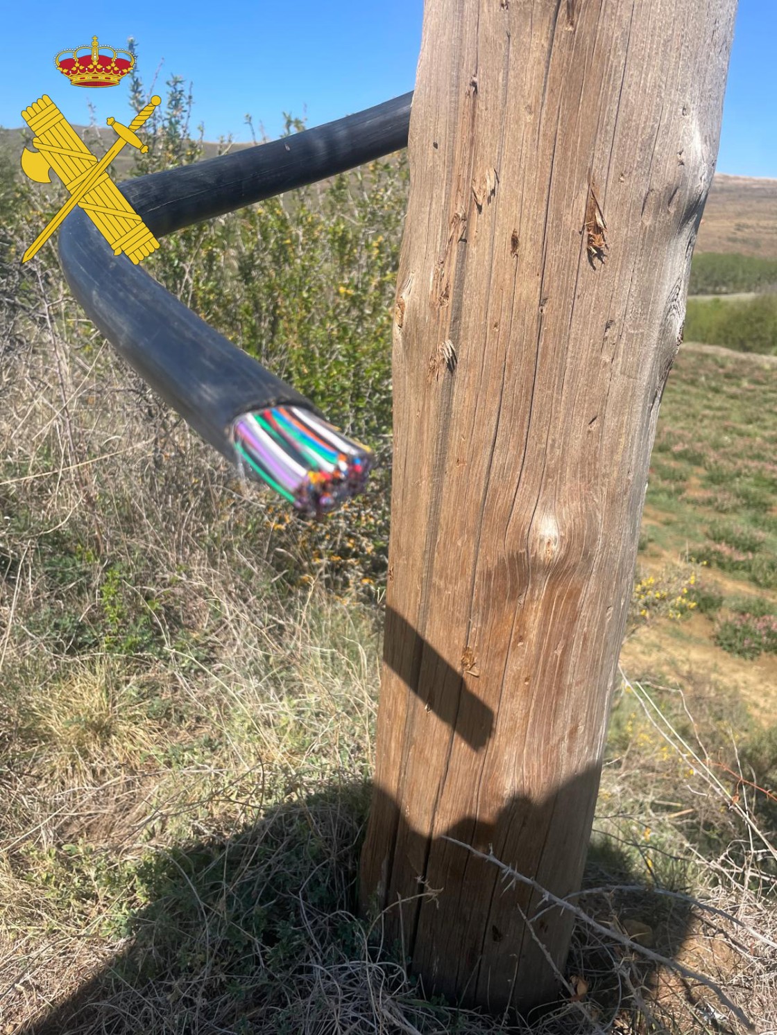 La Guardia Civil de Teruel detiene a dos personas como presuntas autoras de un delito de robo de cable de hilo telefónico
