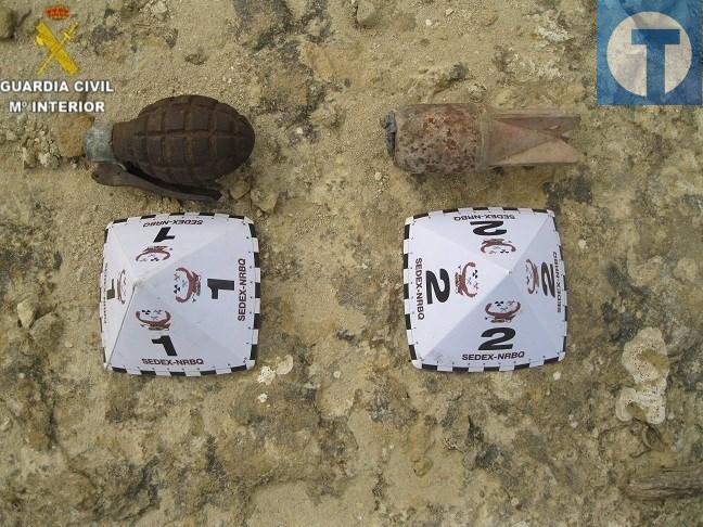 Un buscador de setas halla en Abejuela dos granadas de la guerra