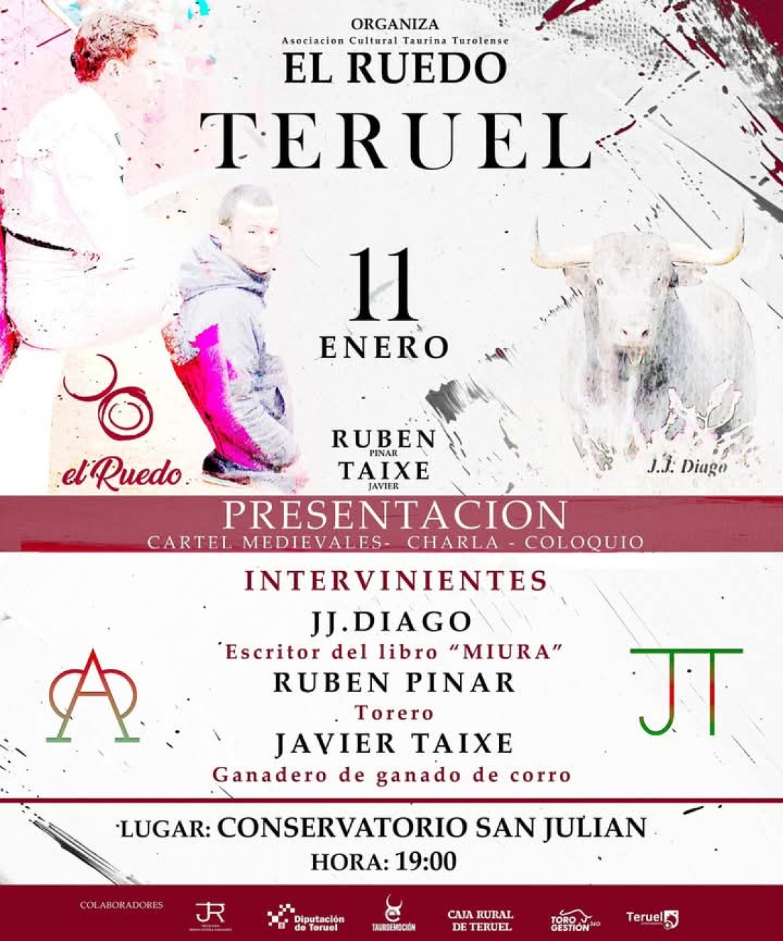 Presentación del toro de Miura reseñado por la peña taurina El Ruedo