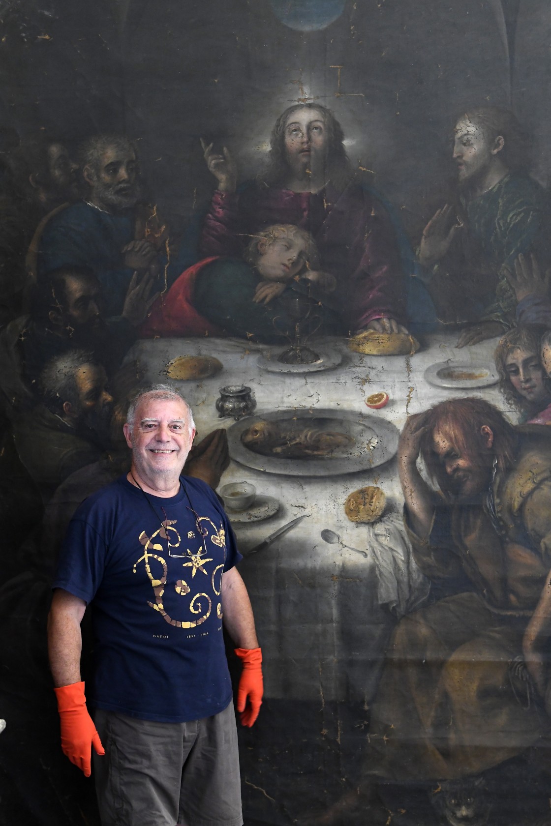 Alcañiz restaurará el cuadro de 'La Última Cena' hallado en la iglesia mayor en 2016