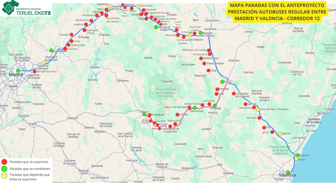 La España vaciada se une para rechazar el mapa concesional de transporte estatal