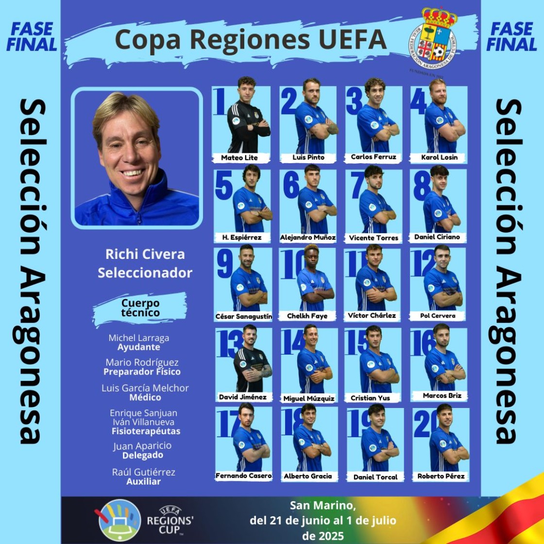 Dos turolenses entre los convocados con Aragón para la Copa Regiones