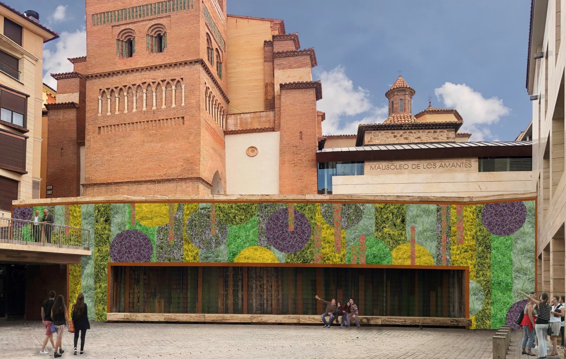 Un jardín vertical enmarcará la fuente  de la céntrica plaza de los Amantes