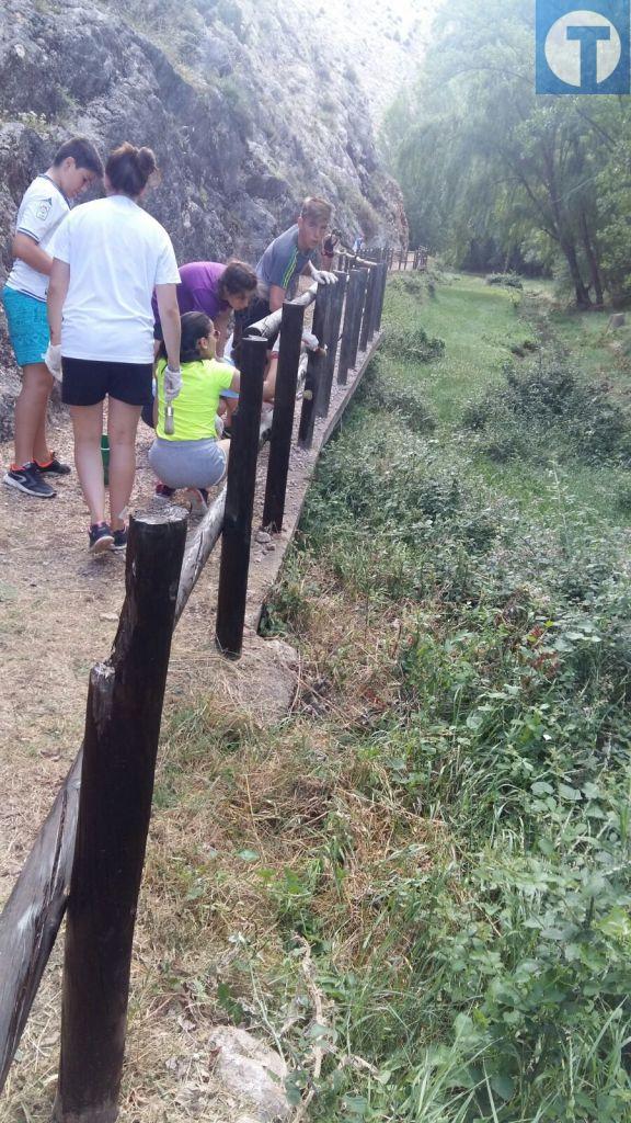 Jóvenes rurales participan en un campo de trabajo en Montalbán