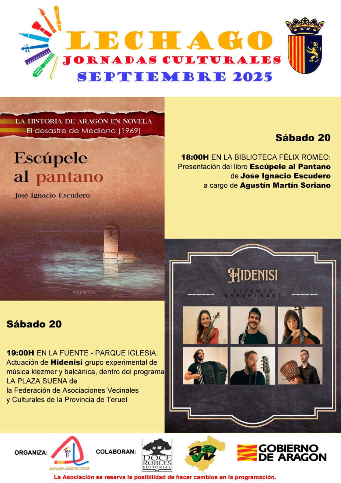 Musica y literatura en las Jornadas Culturales de Lechago