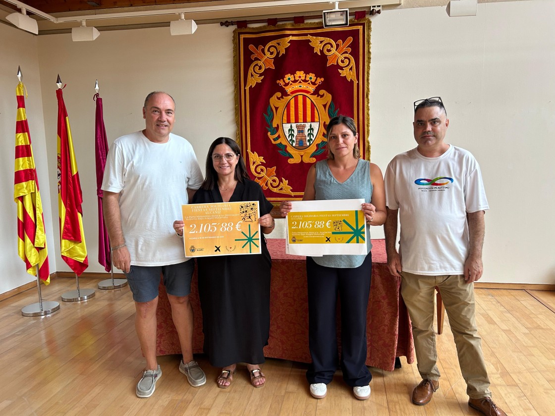 La Milla Popular de Alcañiz entrega más de 2.000 euros a la Asociación Autismo Bam