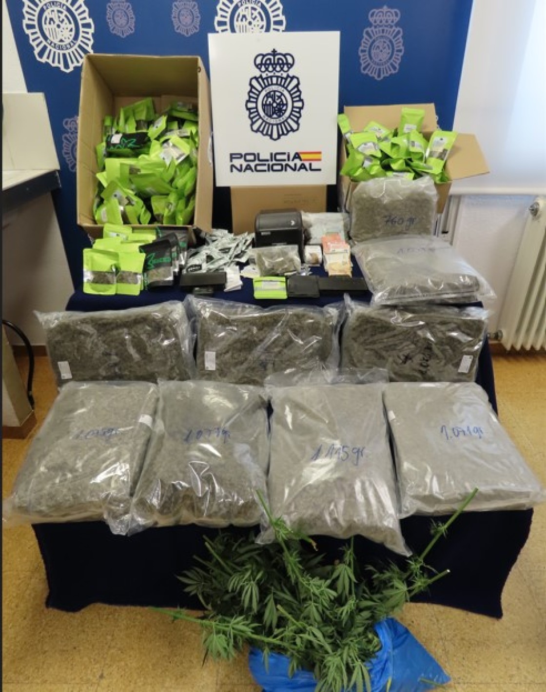 Detenido en Teruel con 14 kilos de cogollos de marihuana y 2 kilos de resina de hachís