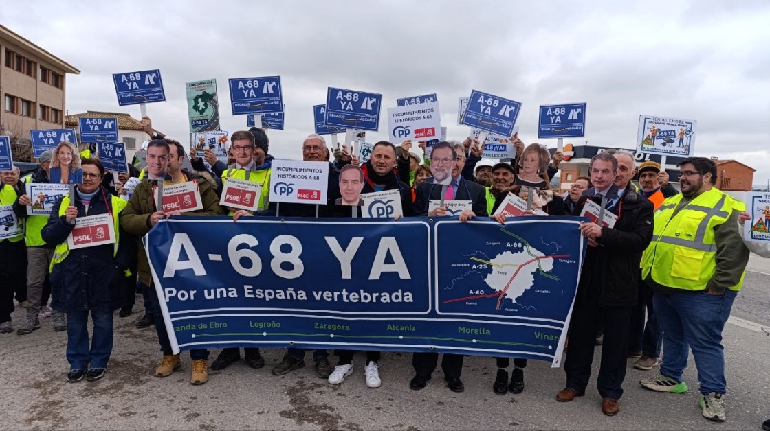 Teruel Existe volverá a reclamar la A-68 en una concentración este domingo en Azaila