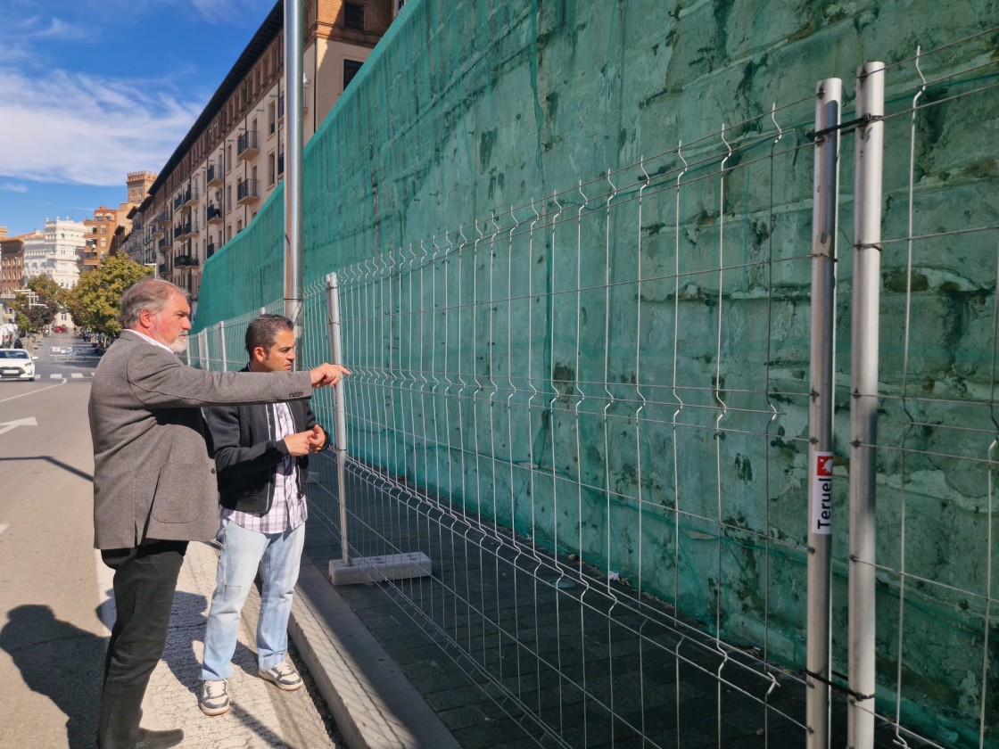 El Ayuntamiento de Teruel saca a licitación el contrato para reparar el revestimiento del muro de la Glorieta