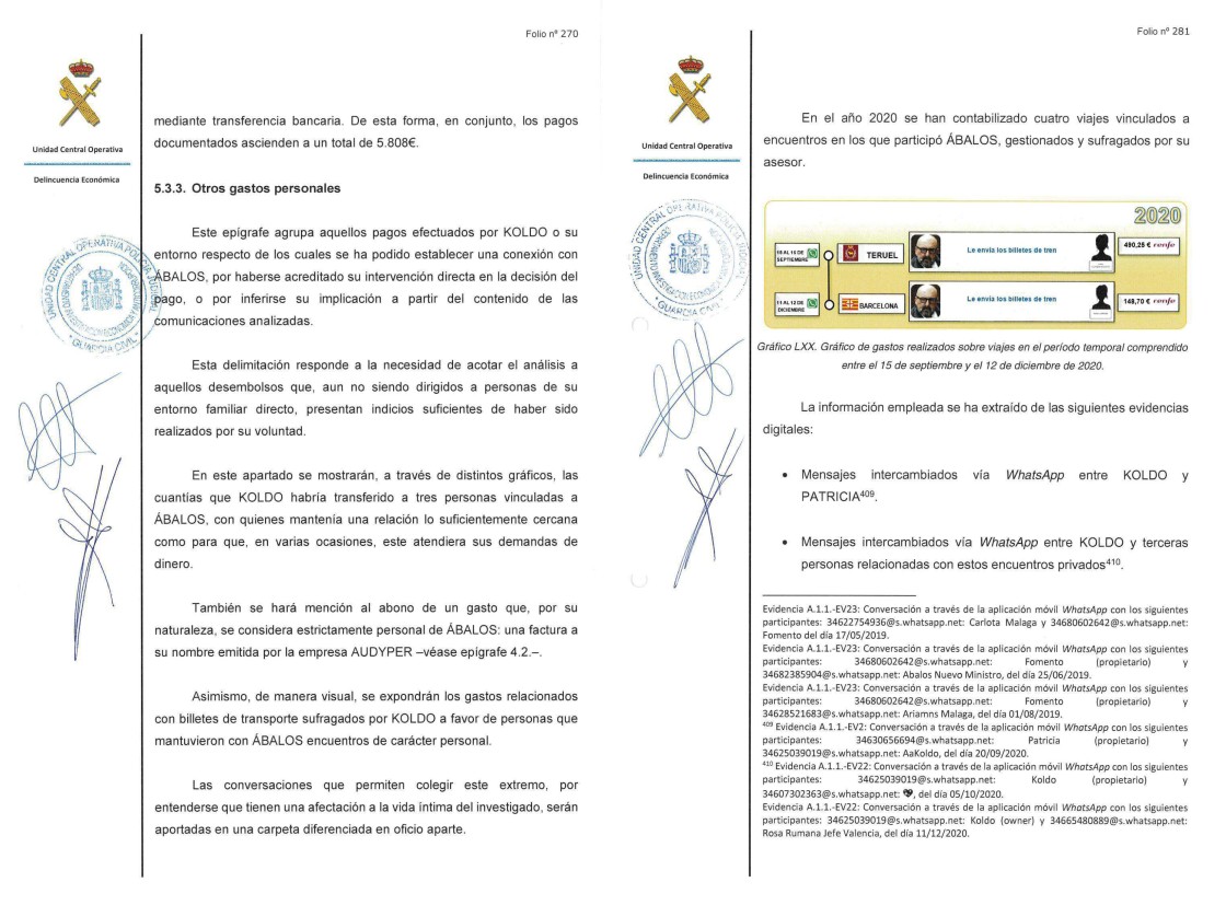 La UCO confirma que Koldo pagó billetes de viaje para “encuentros privados” de Ábalos en Teruel