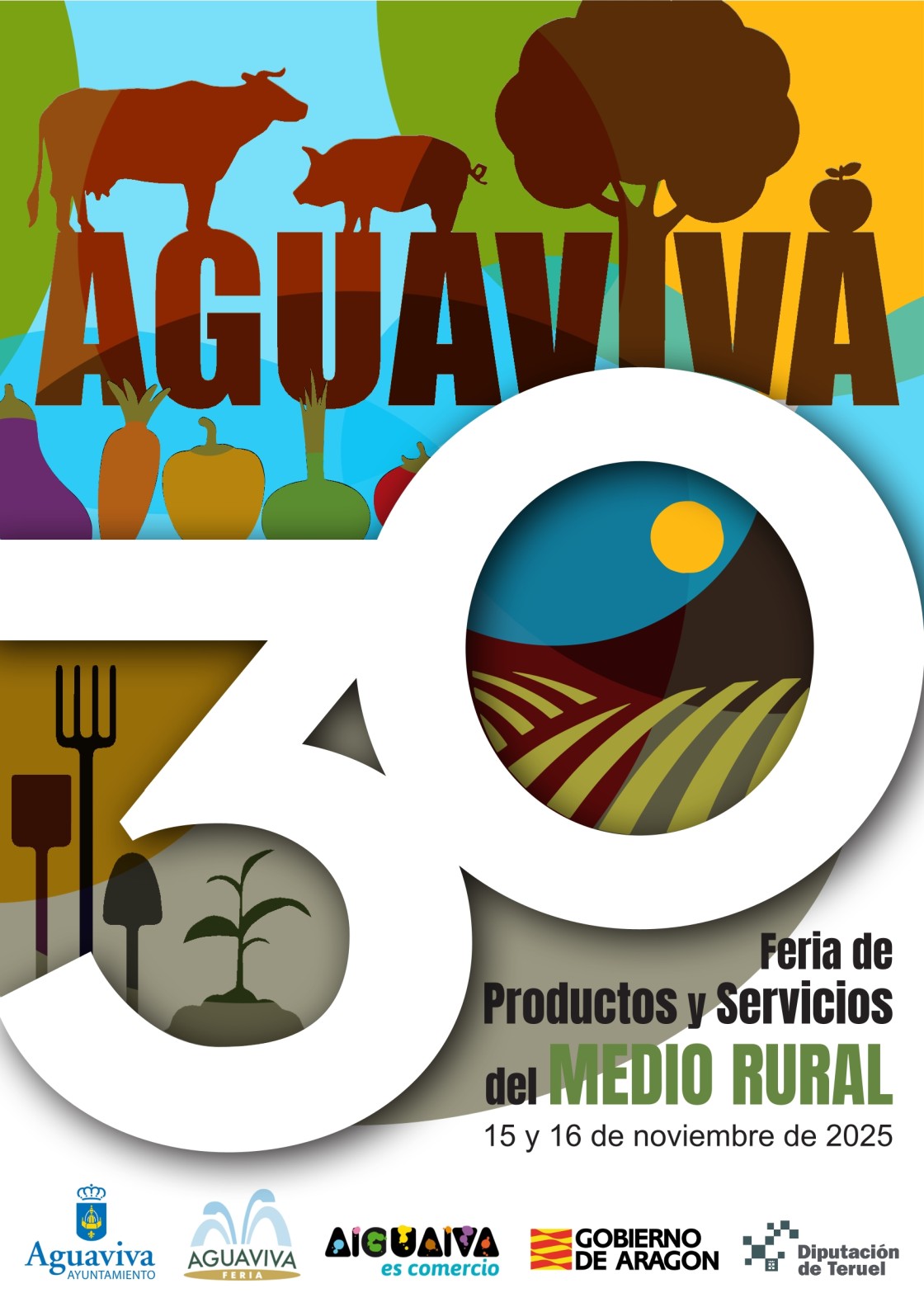 Aguaviva anuncia su feria treintañera con un cartel que proyecta vida y futuro rural