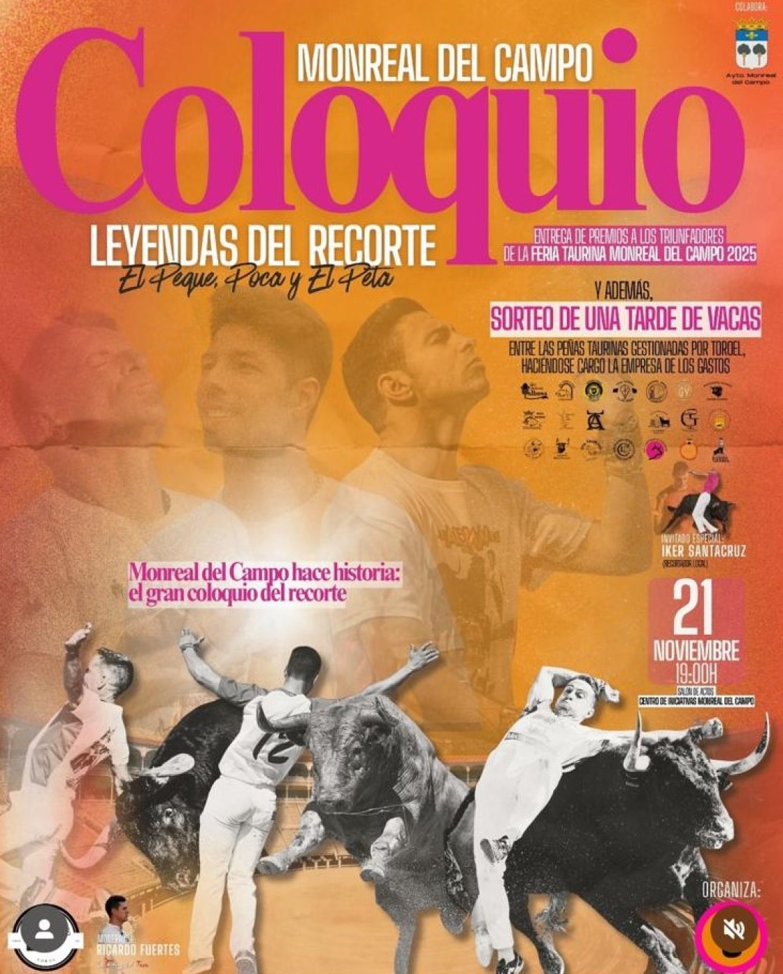 Coloquio taurino en Monreal del Campo: se reúnen las Leyendas del Recorte