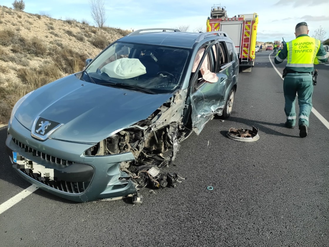 Dos heridos en un accidente en la variante de Teruel