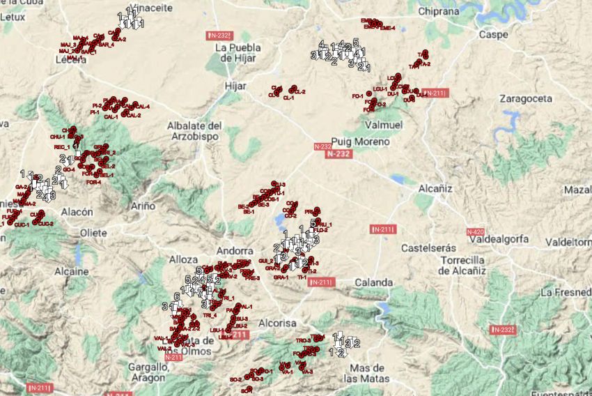 Teruel Existe afirma que los 50 parques de Forestalia para el Nudo Mudéjar se solapan con otros trece