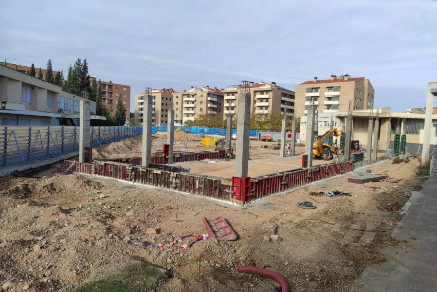 Las obras del nuevo aulario del CPIFP de Alcañiz avanzan en las cimentaciones