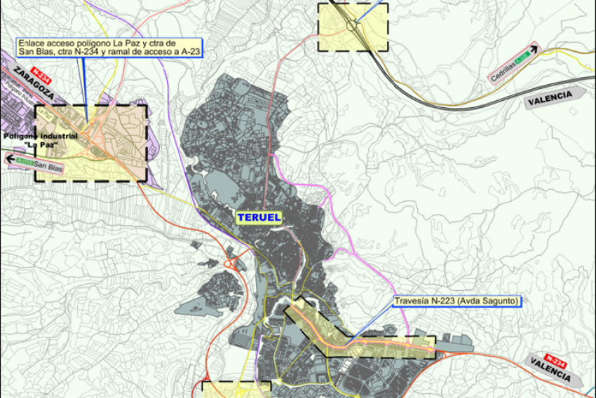 El Mitma aprueba el trazado de integración urbana de la Red de Carreteras en Teruel