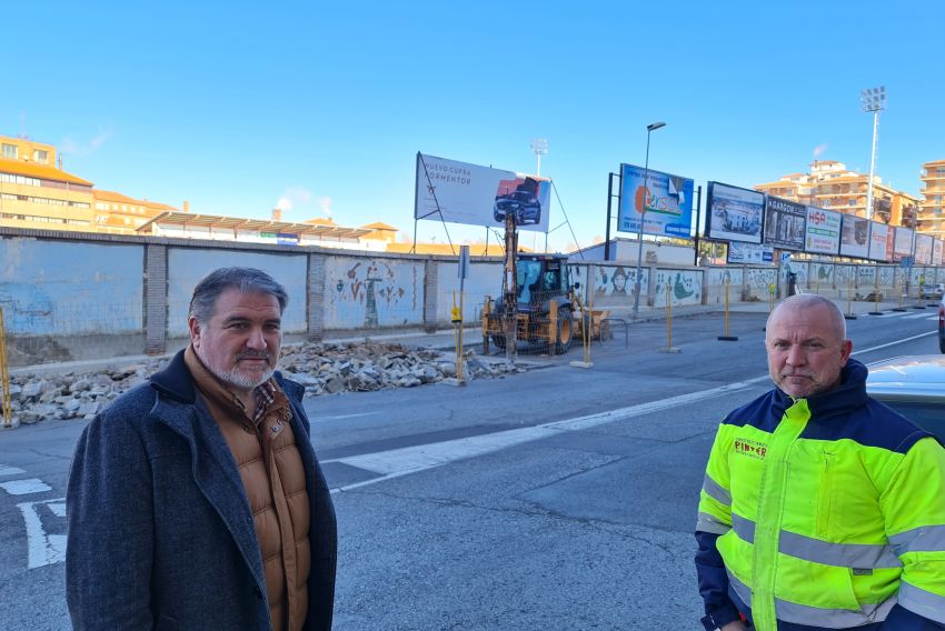 Comienzan las obras para renovar las aceras de un tramo de la avenida Aragón de Teruel