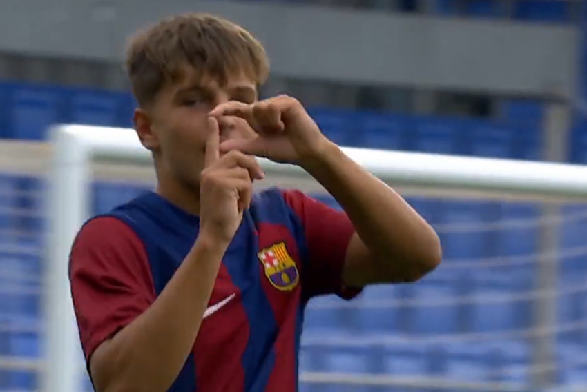 Juan Hernández se estrena como goleador con el Barça en la Youth League