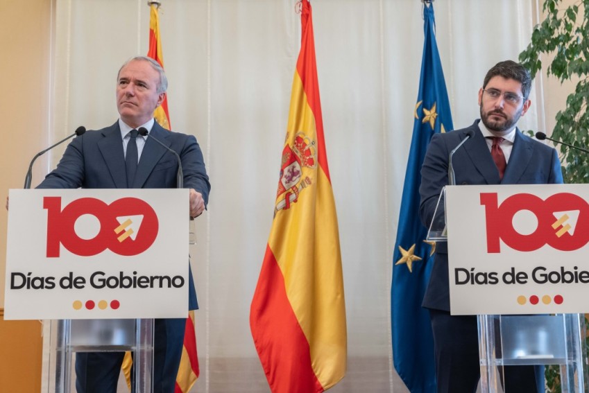 Azcón y Nolasco destacan la recuperación del transporte sanitario urgente las 24 horas y el aumento del Fondo de Cohesión Territorial en los primeros cien días de gobierno