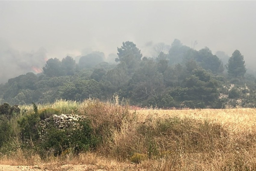 El incendio de Berge está estabilizado tras una evolución favorable durante la noche