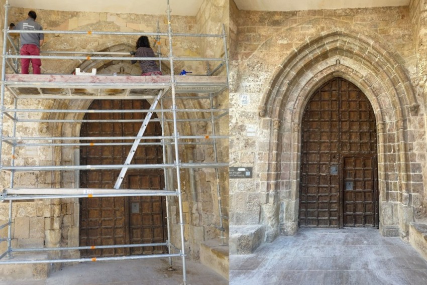 Concluye la restauración de la portada de la Virgen de la Carrasca en Bordón