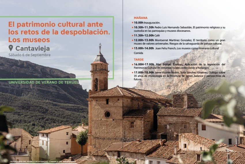 La Universidad de Verano de Teruel aborda el patrimonio cultural ante los retos de la despoblación el 6 de septiembre en Cantavieja