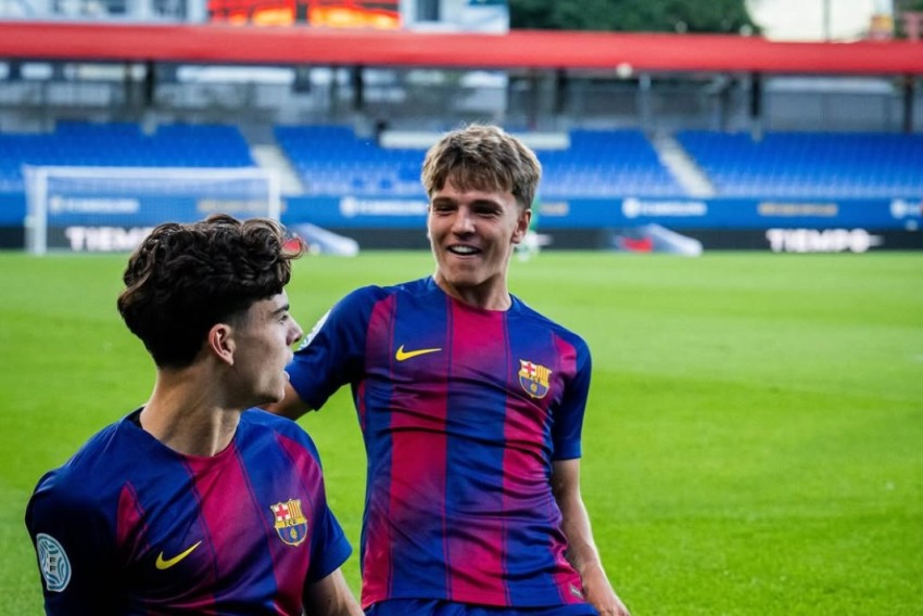 El Barça B de Juan  se despacha a gusto ante el Castellón B