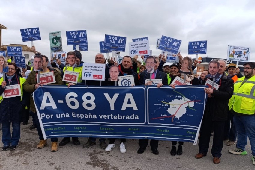 Teruel Existe volverá a reclamar la A-68 en una concentración este domingo en Azaila