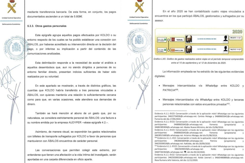 La UCO confirma que Koldo pagó billetes de viaje para “encuentros privados” de Ábalos en Teruel