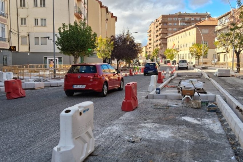 La avenida Sagunto de Teruel estará cortada al tráfico tres semanas por la noche por las obras de humanización