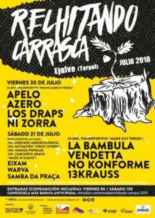 El Carrasca Rock vuelve a Ejulve el 20 y 21 de julio para promocionar música aragonesa