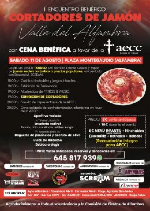 Alfambra acoge el II Encuentro de Cortadores de Jamón con cena solidaria para la AECC
