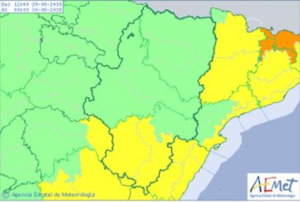 La Aemet apunta fuertes lluvias y granizo para esta tarde en Teruel