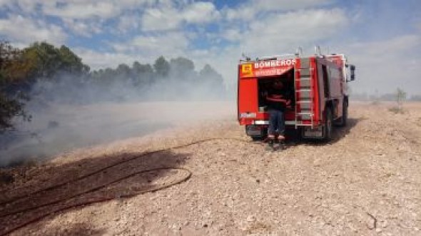 Un incendio provocado por una quema de rastrojos calcina diez hectáreas de pinos, encinas y arbustos en Valderrobres