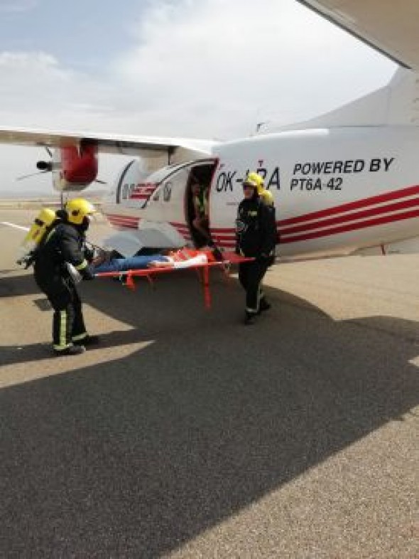 El Aeropuerto de Teruel realiza un simulacro general de accidente de avión