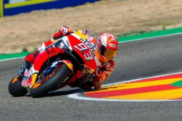 Marc Márquez marca la ‘pole’ en Alcañiz  y hoy intentará “escaparse” de las Yamahas