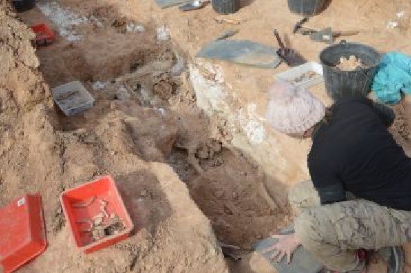 Encuentran una fosa común con restos de siete personas en el cementerio de Alcañiz