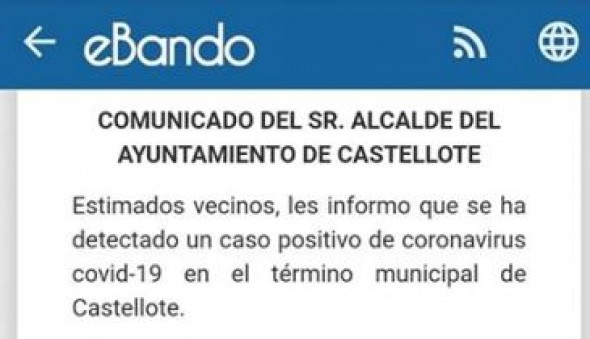 El Ayuntamiento de Castellote anuncia en un bando un positivo en el pueblo