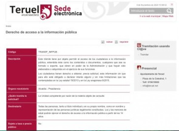 El Ayuntamiento de Teruel mejora su sede electrónica para facilitar el acceso a la información pública a la ciudadanía