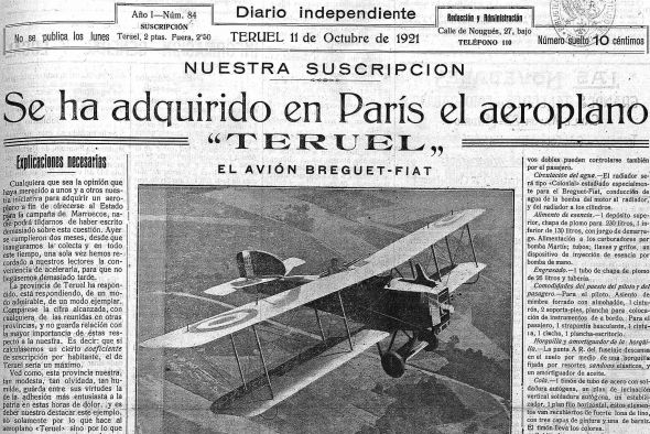 El avión Teruel para las tropas de África