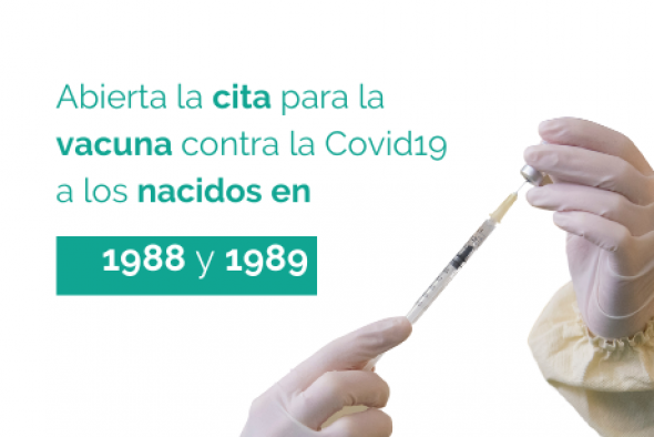 Abiertas las citas para la vacuna contra el covid a los nacidos en el 88 y 89