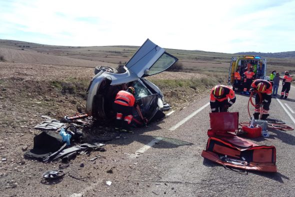 Un herido en accidente de tráfico en la A-1509 cerca de la localidad de Bueña