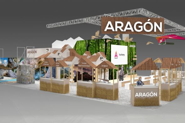 Aragón acude a Fitur con un stand en forma de villa, como exponente del turismo natural, seguro y sostenible