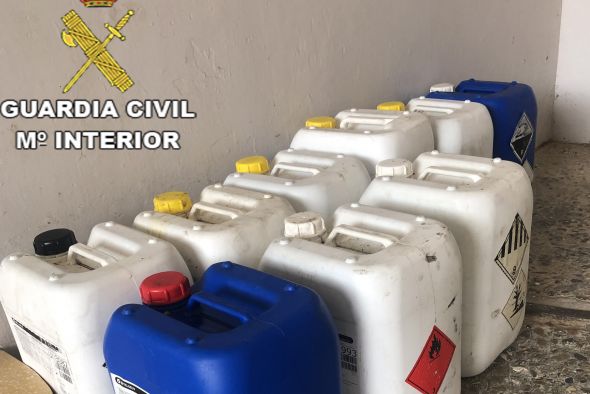 La Guardia Civil investiga a los presuntos autores de varios delitos de hurto de gasoil de maquinaria de construcción e incauta 300 litros en Calamocha