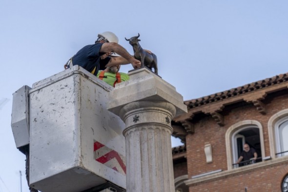 La réplica del Torico y los trabajos para recuperar la columna han costado 40.422 euros al Ayuntamiento de Teruel