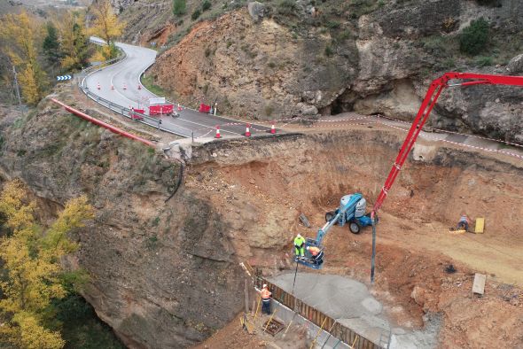 El Mitma prevé abrir al tráfico la carretera N-420 en Utrillas a mediados del mes de diciembre