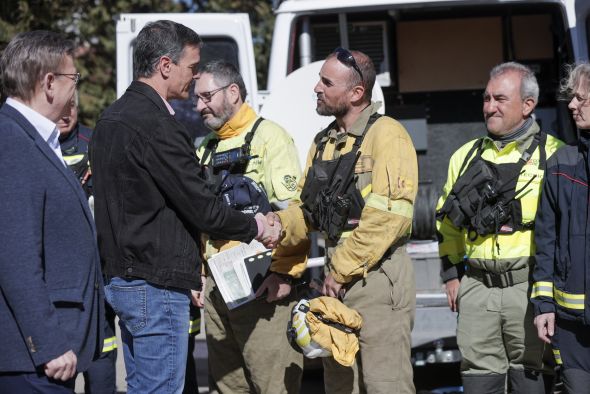 Sánchez se compromete a reconstruir todo lo perdido y dañado por el incendio de Castellón y Teruel